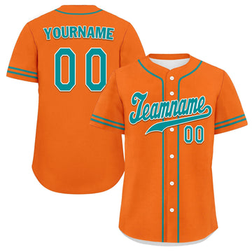 Custom Orange Classic Style Cyan Personalized Authentic Baseball Jersey UN002-bd0b00d8-e