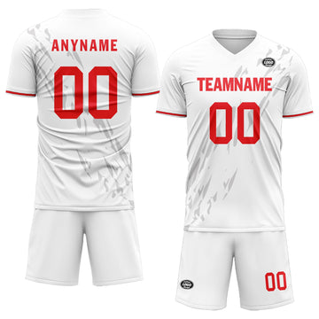 Custom White Gray Soccer Sets Jersey Personalized SCJ101-D28047