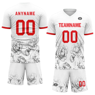 Custom White Red Soccer Sets Jersey Personalized SCJ101-D28030