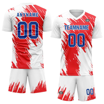 Custom White Red Soccer Sets Jersey Personalized SCJ101-D28004