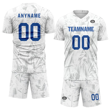 Custom White Gray Soccer Sets Jersey Personalized SCJ101-D28036