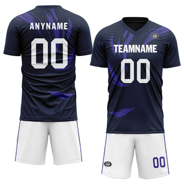 Custom Blue Purple Soccer Sets Jersey Personalized SCJ101-D28017