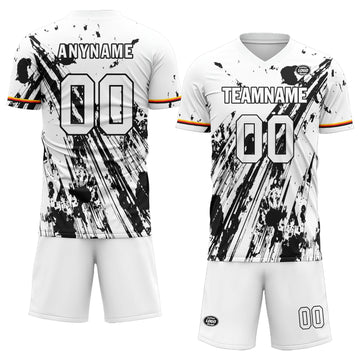 Custom White Black Soccer Sets Jersey Personalized SCJ101-D28010