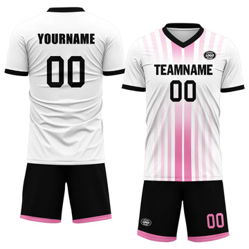 Custom White Pink Soccer Sets Jersey Personalized SCJ101-D020131-6