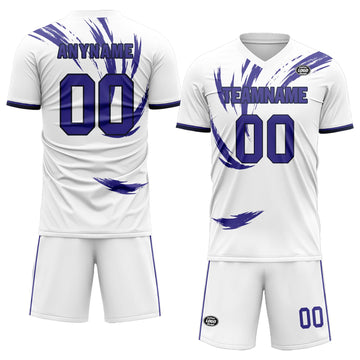 Custom White Purple Soccer Sets Jersey Personalized SCJ101-D28041