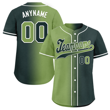 Custom Green Gradient Fashion Personalized Authentic Baseball Jersey BSBJ01-D0a708c