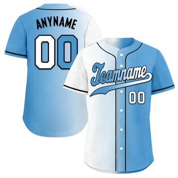 Custom White Blue Gradient Fashion Personalized Authentic Baseball Jersey BSBJ01-D0a7aaa