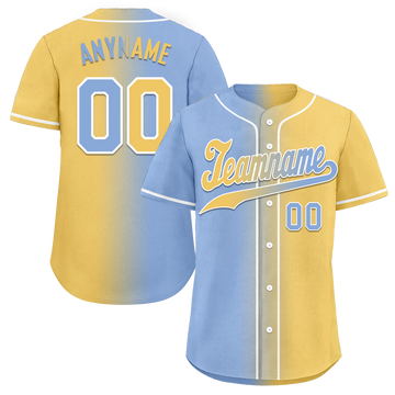 Custom Blue Yellow Gradient Fashion Personalized Authentic Baseball Jersey BSBJ01-D0a7079