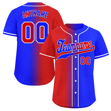 Custom Red Blue Gradient Fashion Personalized Authentic Baseball Jersey BSBJ01-D0a707b
