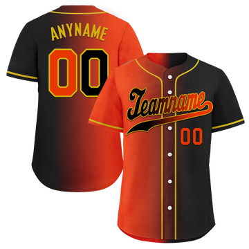 Custom Orange Black Gradient Fashion Personalized Authentic Baseball Jersey BSBJ01-D0a7aa8