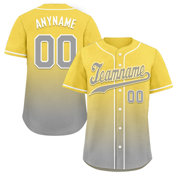 Custom Yellow Grey Fade Fashion Personalized Authentic Baseball Jersey BSBJ01-D0a70fb
