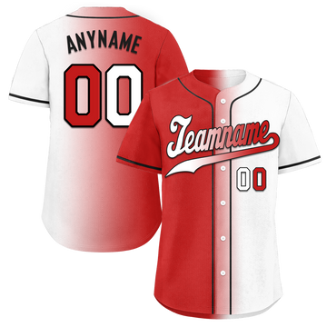 Custom Red White Gradient Fashion Personalized Authentic Baseball Jersey BSBJ01-D0a7aa9
