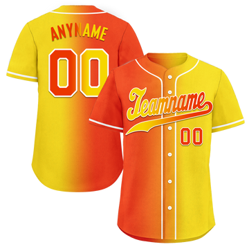 Custom Orange Yellow Gradient Fashion Personalized Authentic Baseball Jersey BSBJ01-D0a707e