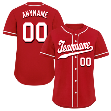 Custom Red Classic Style White Personalized Authentic Baseball Jersey BSBJ01-bd0fadf