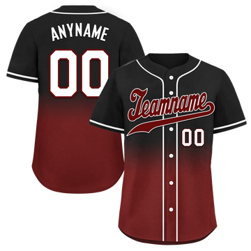 Custom Black Red Fade Fashion Personalized Authentic Baseball Jersey BSBJ01-D0a70f0