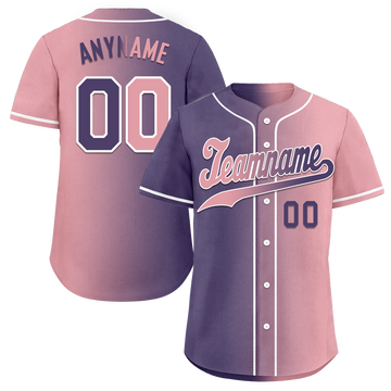 Custom Purple Pink Gradient Fashion Personalized Authentic Baseball Jersey BSBJ01-D0a7a0e