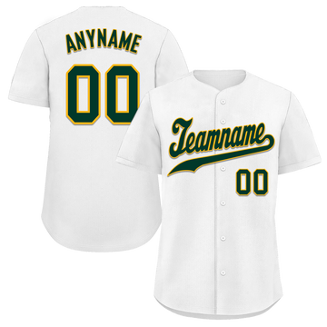 Custom White Classic Style Green Personalized Authentic Baseball Jersey BSBJ01-bd0fac0