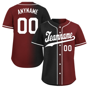 Custom Black Red Gradient Fashion Personalized Authentic Baseball Jersey BSBJ01-D0a7aae
