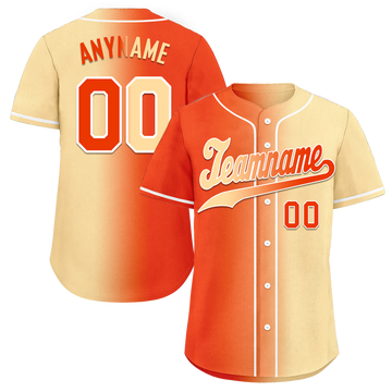 Custom Orange Beige Gradient Fashion Personalized Authentic Baseball Jersey BSBJ01-D0a707f