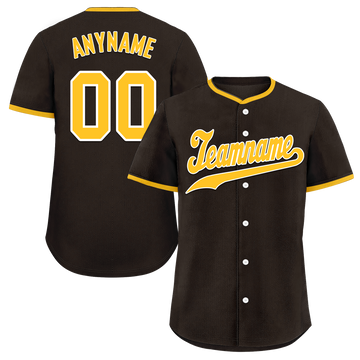 Custom Black Classic Style Yellow Personalized Authentic Baseball Jersey BSBJ01-bd0faee