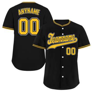 Custom Black Classic Style Yellow Personalized Authentic Baseball Jersey BSBJ01-bd0fad7