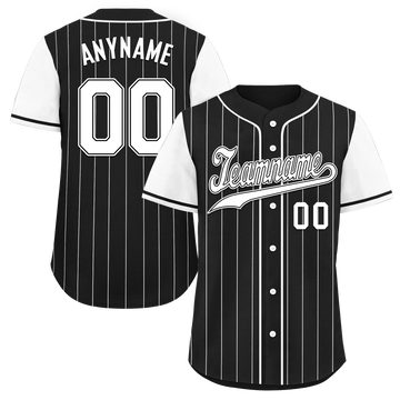 Custom Black White Stripe Fashion Personalized Authentic Baseball Jersey BSBJ01-D017239