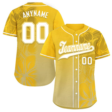 Custom Yellow Classic Style Personalized Authentic Baseball Jersey BSBJ01-D020160-5