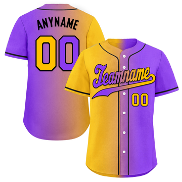 Custom Yellow Pink Gradient Fashion Personalized Authentic Baseball Jersey BSBJ01-D0a7a0a