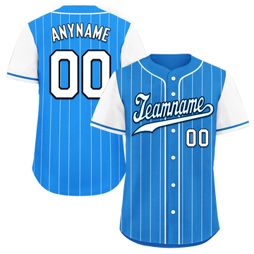 Custom Blue White Stripe Fashion Personalized Authentic Baseball Jersey BSBJ01-D017214