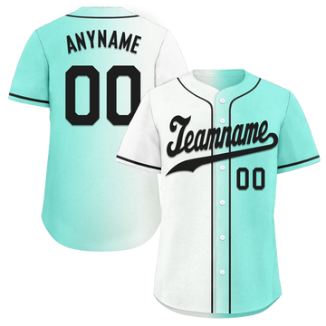 Custom White Green Gradient Fashion Personalized Authentic Baseball Jersey BSBJ01-D0a7aa7