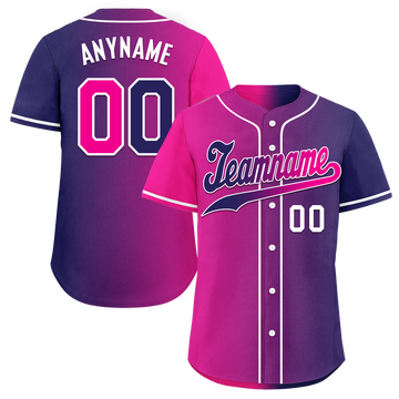 Custom Pink Blue Gradient Fashion Personalized Authentic Baseball Jersey BSBJ01-D0a7aab