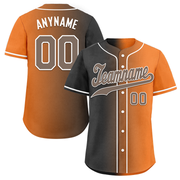 Custom Grey Orange Gradient Fashion Personalized Authentic Baseball Jersey BSBJ01-D0a7097