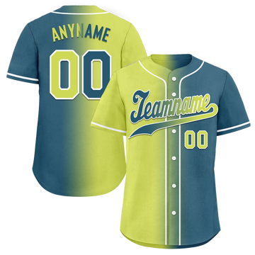 Custom Yellow Green Gradient Fashion Personalized Authentic Baseball Jersey BSBJ01-D0a709d