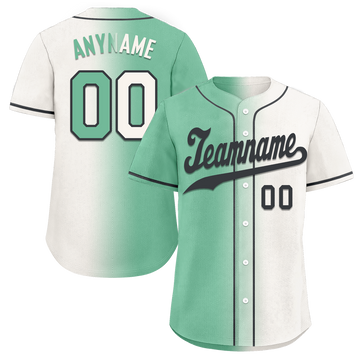 Custom Green White Gradient Fashion Personalized Authentic Baseball Jersey BSBJ01-D0a708a