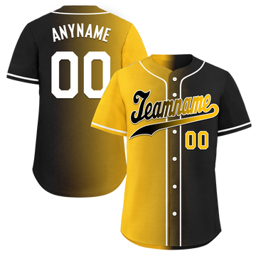 Custom Yellow Black Gradient Fashion Personalized Authentic Baseball Jersey BSBJ01-D0a7a00