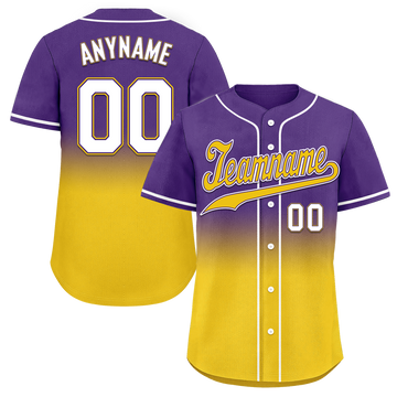 Custom Purple Yellow Fade Fashion Personalized Authentic Baseball Jersey BSBJ01-D0a70cb