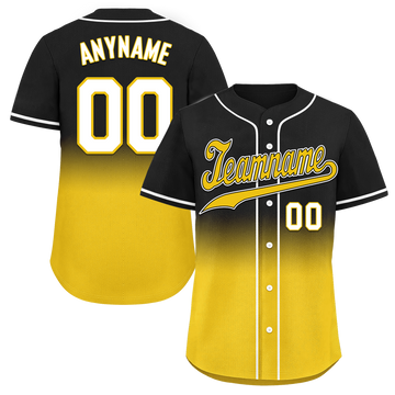 Custom Black Yellow Fade Fashion Personalized Authentic Baseball Jersey BSBJ01-D0a70cc