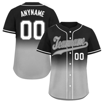 Custom Black Grey Fade Fashion Personalized Authentic Baseball Jersey BSBJ01-D0a70cf