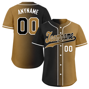 Custom Black Gold Gradient Fashion Personalized Authentic Baseball Jersey BSBJ01-D0a7a0d