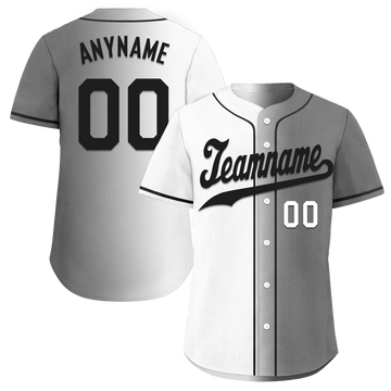 Custom White Grey Gradient Fashion Personalized Authentic Baseball Jersey BSBJ01-D0a7aaf