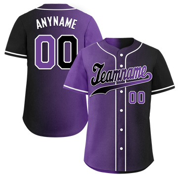 Custom Purple Black Gradient Fashion Personalized Authentic Baseball Jersey BSBJ01-D0a7090