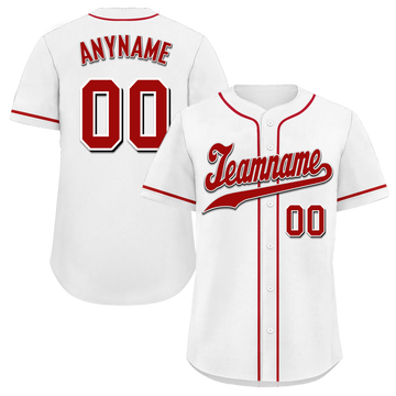 Custom White Classic Style Red Personalized Authentic Baseball Jersey BSBJ01-bd0fade