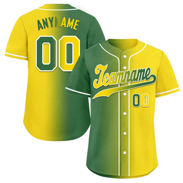 Custom Green Yellow Gradient Fashion Personalized Authentic Baseball Jersey BSBJ01-D0a707d