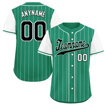 Custom Green White Stripe Fashion Personalized Authentic Baseball Jersey BSBJ01-D017246