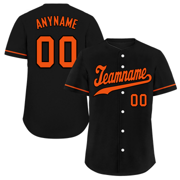 Custom Black Orange Classic Style Orange Personalized Authentic Baseball Jersey BSBJ01-bd0fa0b