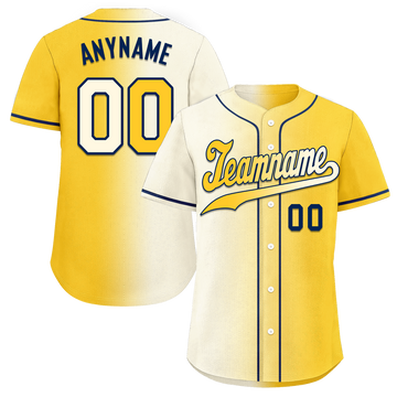 Custom White Yellow Gradient Fashion Personalized Authentic Baseball Jersey BSBJ01-D0a709f