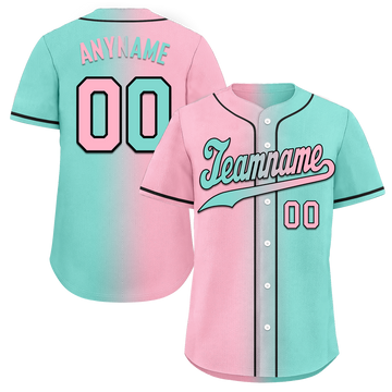 Custom Pink Cyan Gradient Fashion Personalized Authentic Baseball Jersey BSBJ01-D0a708b