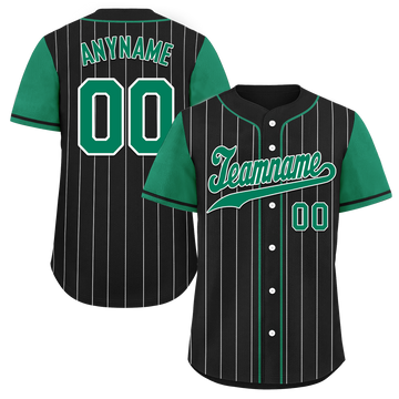 Custom Black Green Stripe Fashion Personalized Authentic Baseball Jersey BSBJ01-D017238