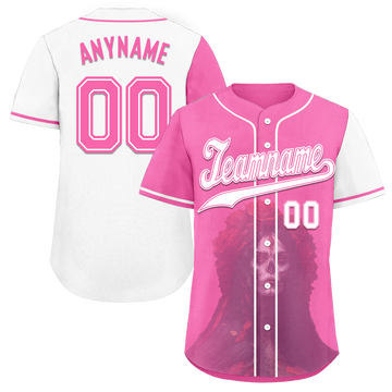 Custom Pink White Skull Fashion Personalized Authentic Baseball Jersey BSBJ01-D017151