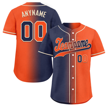 Custom Blue Orange Gradient Fashion Personalized Authentic Baseball Jersey BSBJ01-D0a7089